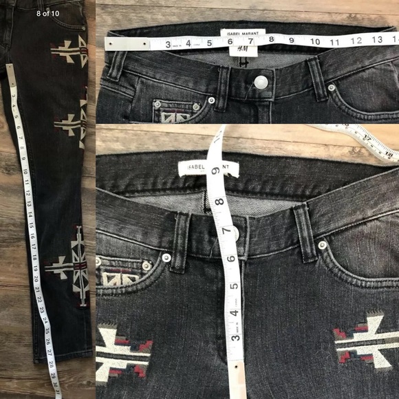 Isabel marant H&M boho embroidered skinny jeans - Picture 3 of 5